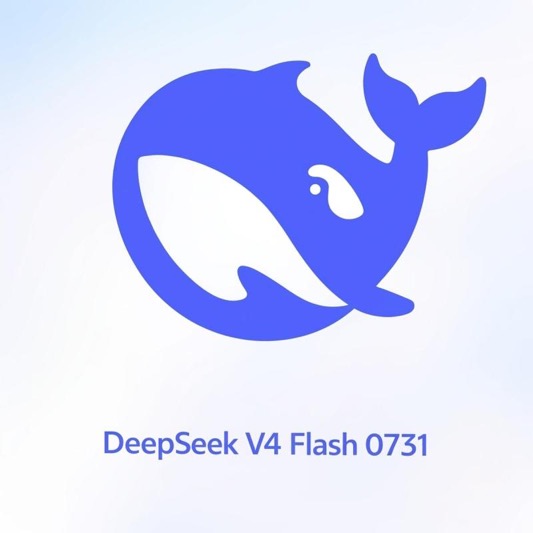 The DeepSeek whale logo with the text DeepSeek V4 Flash 0731